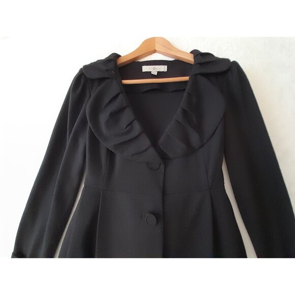 Fever Womens Baby Doll Y2K Black Coquette Preppy Whimsigoth Jacket Petite Medium - Picture 3 of 10